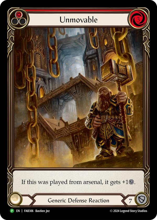 Unmovable (Red) (Extended Art) [FAB306] (Promo)  Rainbow Foil | Good Games Morley