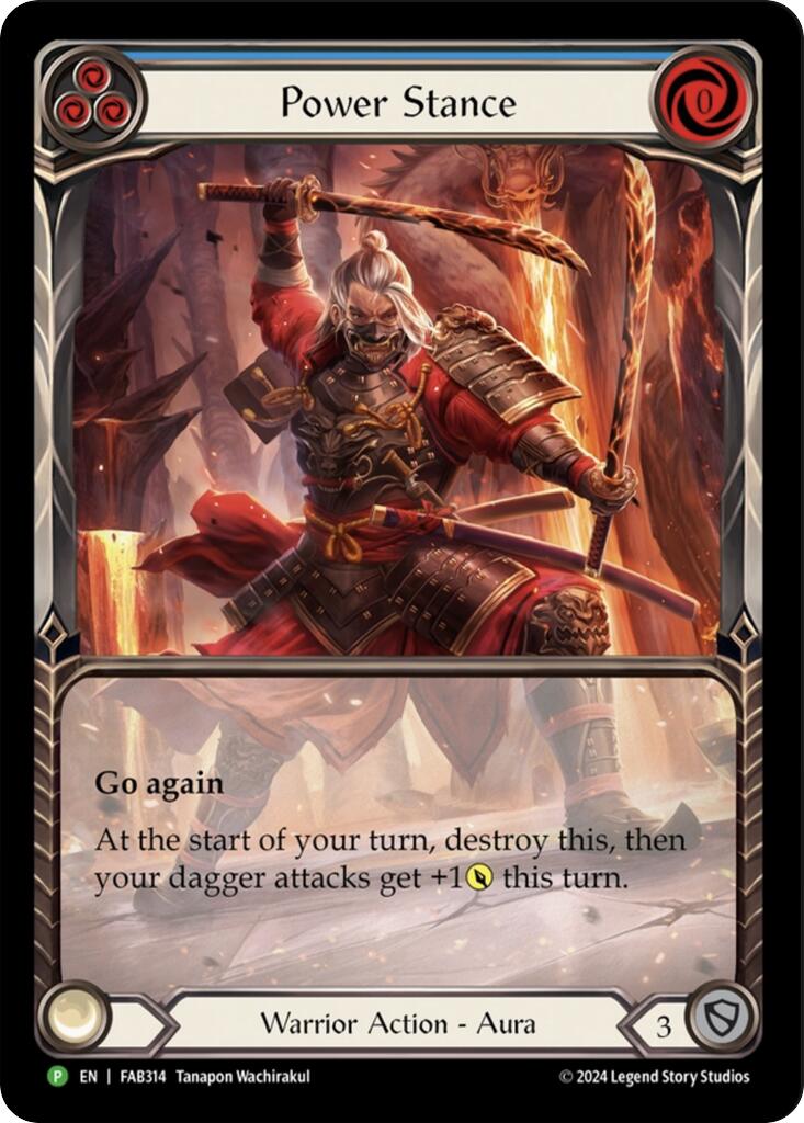 Power Stance (Blue) (Extended Art) [FAB314] (Promo)  Rainbow Foil | Good Games Morley