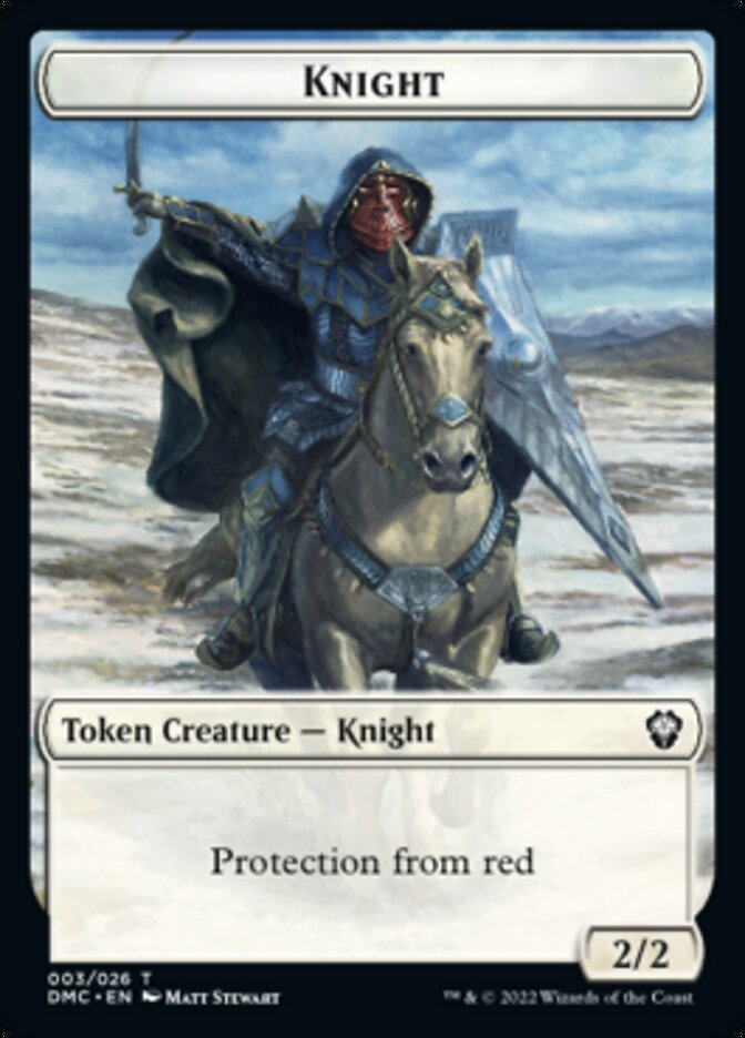 Zombie Knight // Knight Double-Sided Token [Dominaria United Commander Tokens] | Good Games Morley