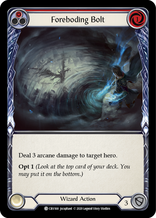 Foreboding Bolt (Red) [CRU168] (Crucible of War)  1st Edition Normal | Good Games Morley
