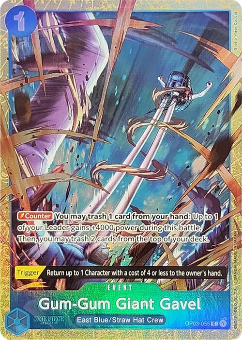 Gum-Gum Giant Gavel (PCC Vol.2) OP03-055 (One Piece Promotion Cards)  - Alternate Art Foil | Good Games Morley