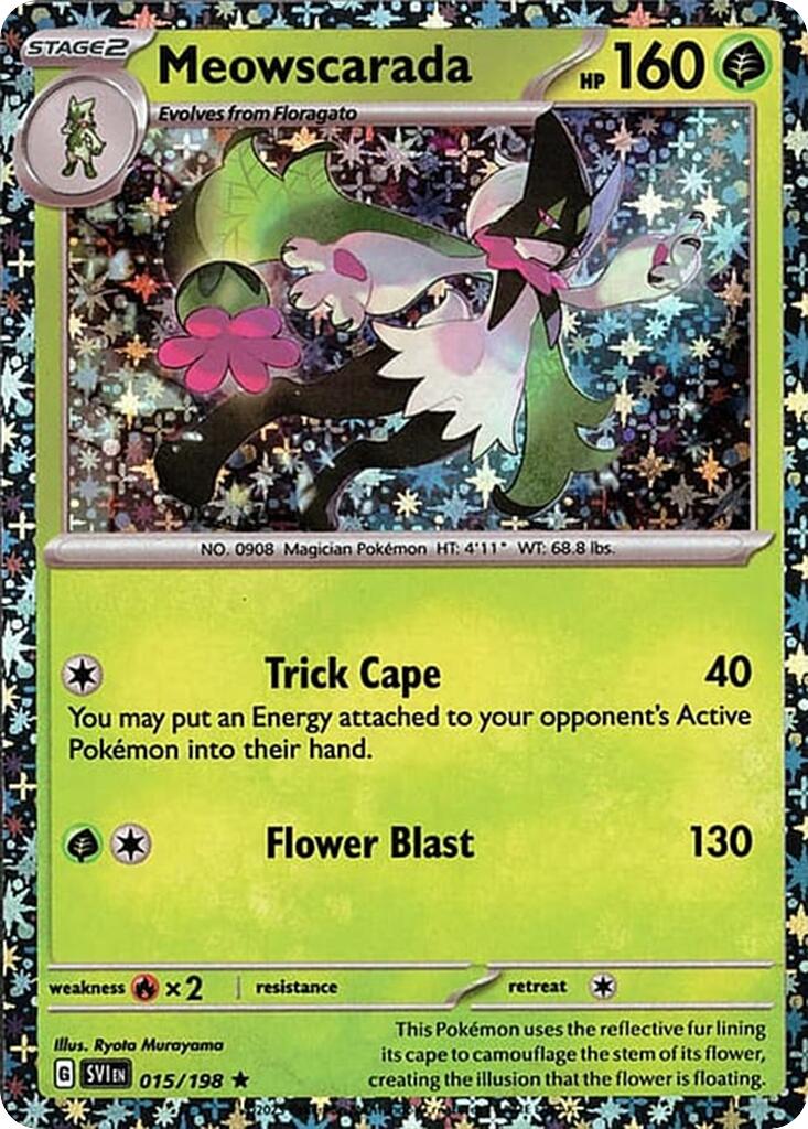 Meowscarada (015/198) (Sparkle Holo) [Miscellaneous Cards] | Good Games Morley