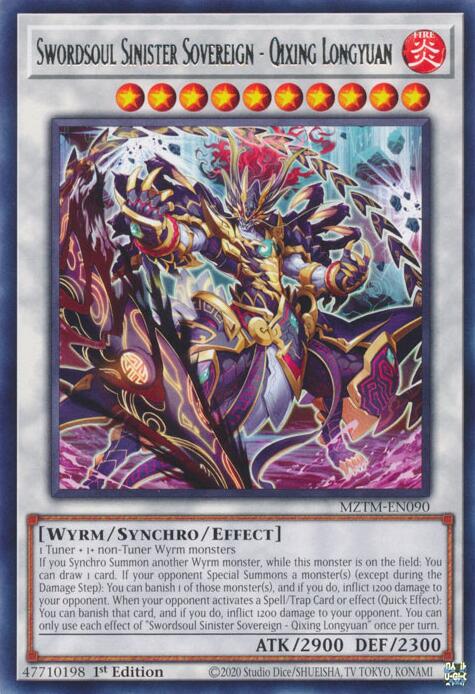 Swordsoul Sinister Sovereign - Qixing Longyuan [MZTM-EN090] Rare | Good Games Morley