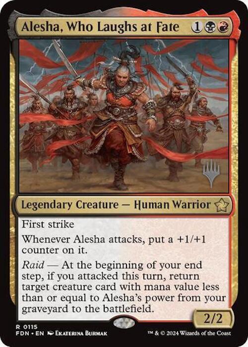 Alesha, Who Laughs at Fate (Promo Pack) [Foundations Promos] | Good Games Morley