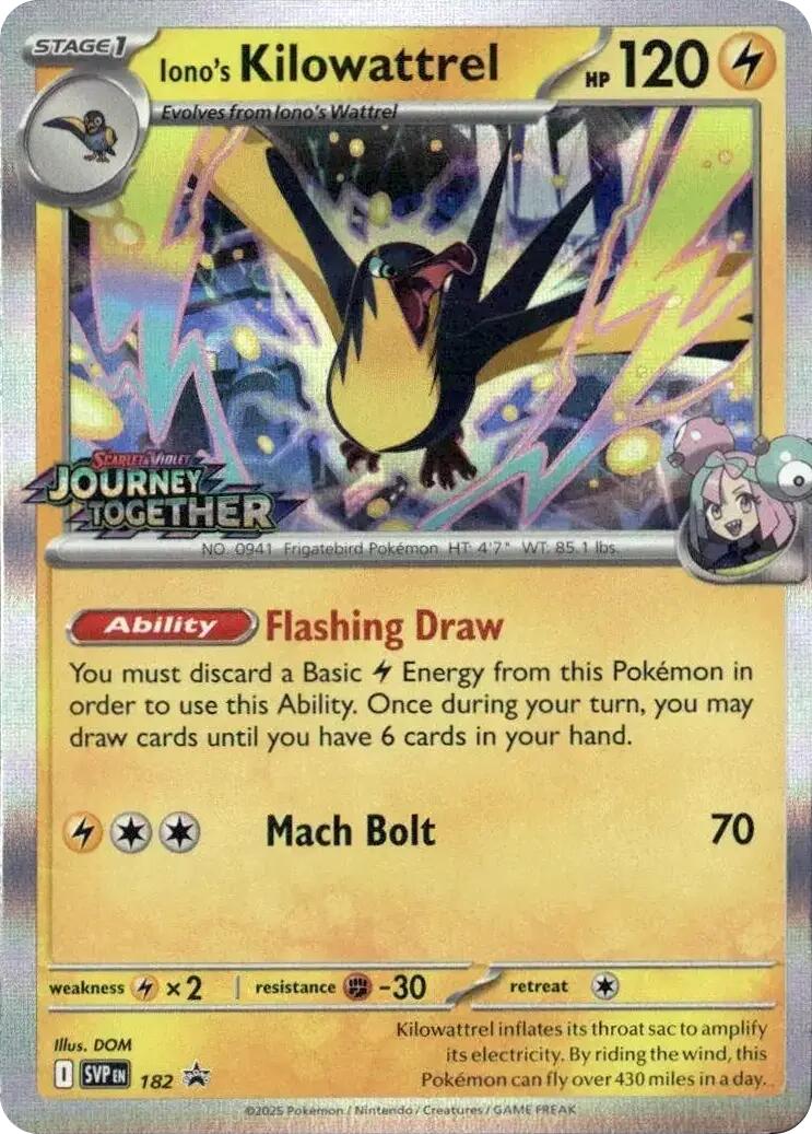 Iono's Kilowattrel (Prerelease) [Scarlet & Violet: Black Star Promos] | Good Games Morley