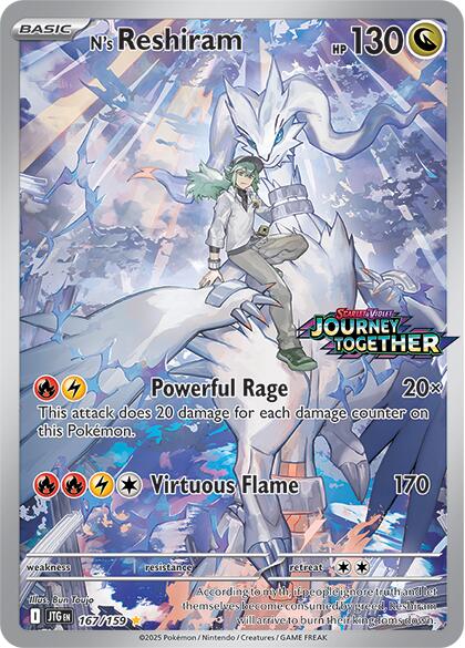 N's Reshiram (167/159) (Journey Together Stamp) [Scarlet & Violet: Journey Together] | Good Games Morley