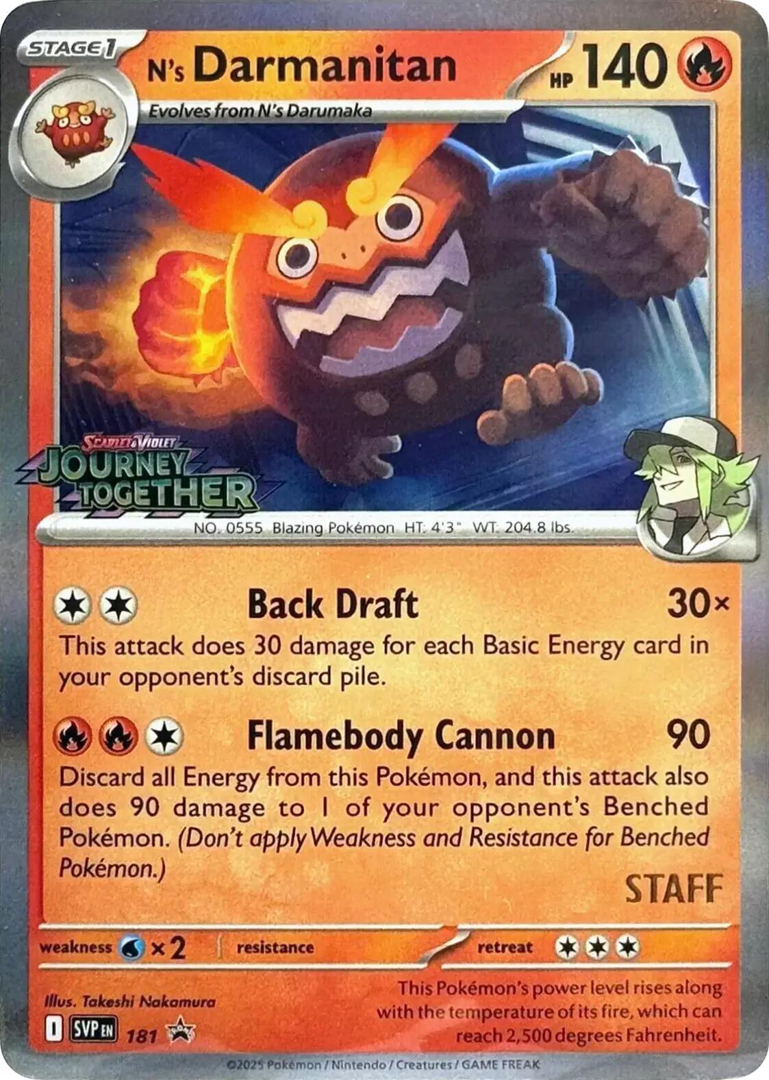 N's Darmanitan (181) (Prerelease Staff) [Scarlet & Violet: Black Star Promos] | Good Games Morley