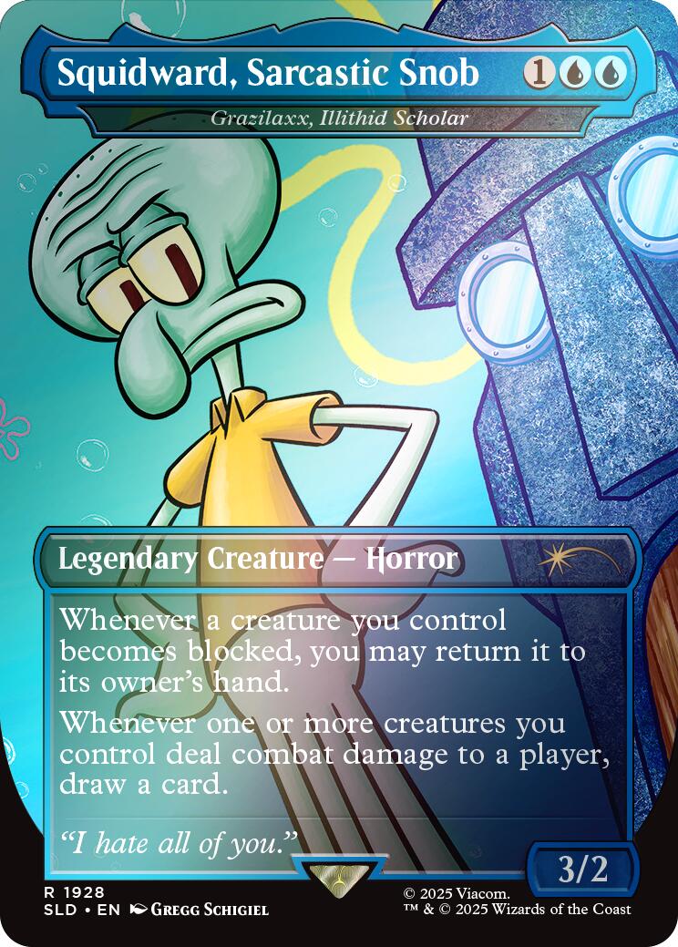 Squidward, Sarcastic Snob - Grazilaxx, Illithid Scholar (Rainbow Foil) [Secret Lair Drop Series] | Good Games Morley