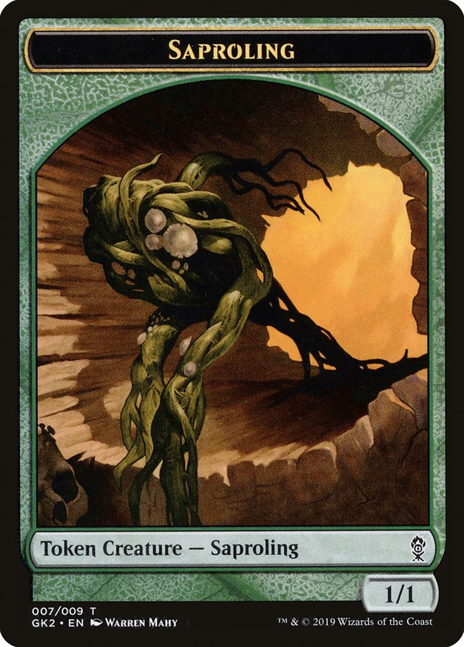 Saproling // Wurm Double-Sided Token [Ravnica Allegiance Guild Kit Tokens] | Good Games Morley