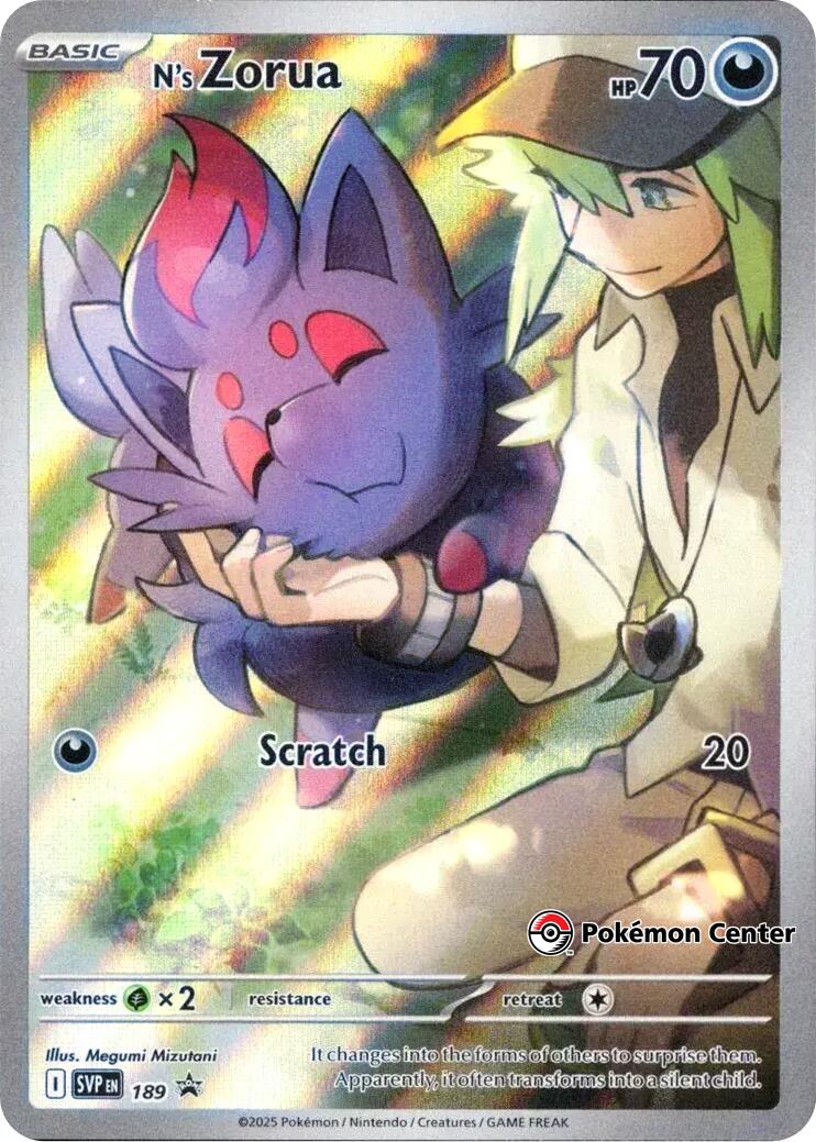 N's Zorua (SVP189) (Pokemon Center Exclusive) [Scarlet & Violet: Black Star Promos] | Good Games Morley