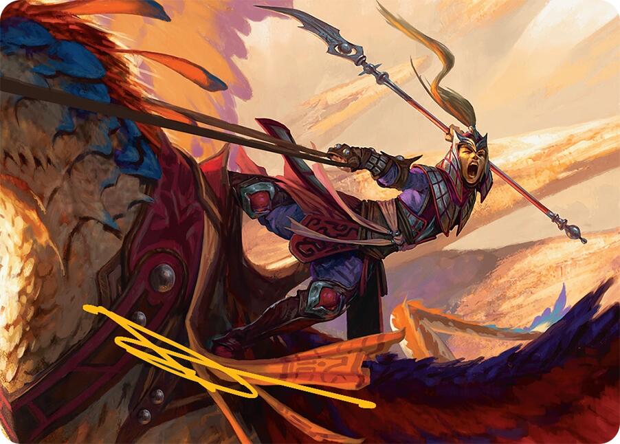 Dragonback Lancer Art Card (3/54) (Gold-Stamped Signature) [Tarkir: Dragonstorm Art Series] | Good Games Morley