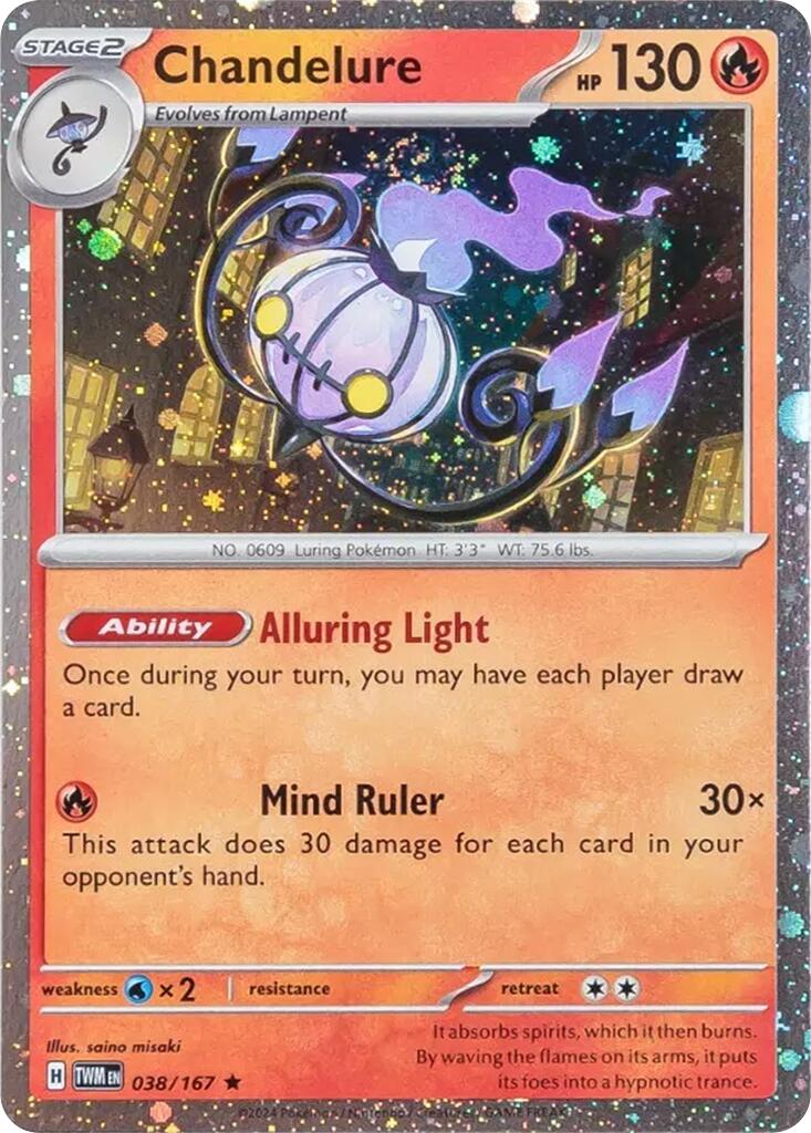Chandelure (038/167) (Cosmos Holo) [Scarlet & Violet: Twilight Masquerade] | Good Games Morley