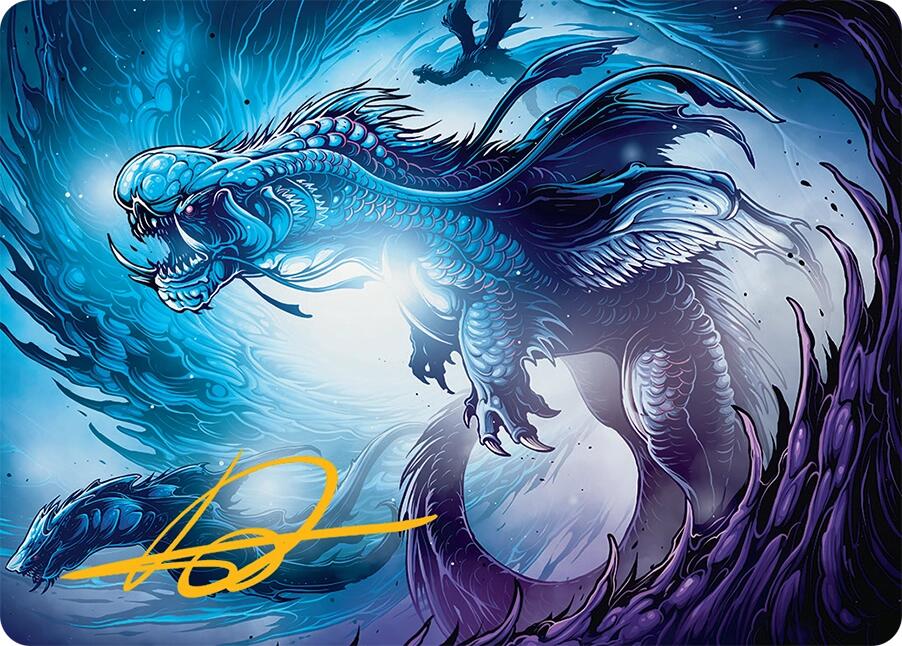 Roiling Dragonstorm Art Card (33/54) (Gold-Stamped Signature) [Tarkir: Dragonstorm Art Series] | Good Games Morley