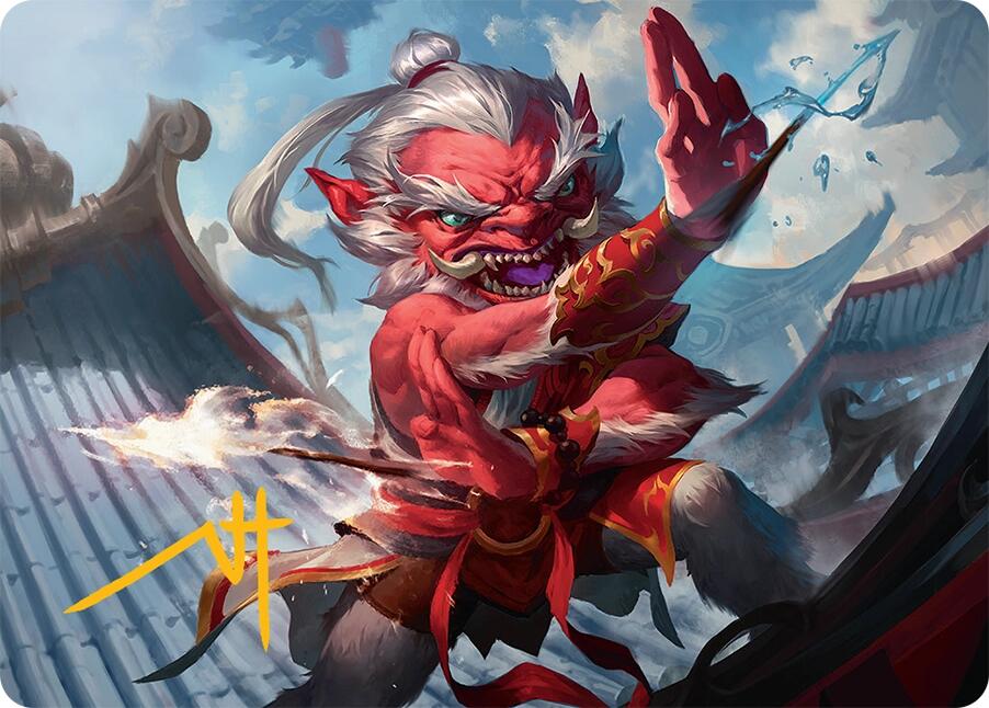 Devoted Duelist Art Card (15/54) (Gold-Stamped Signature) [Tarkir: Dragonstorm Art Series] | Good Games Morley