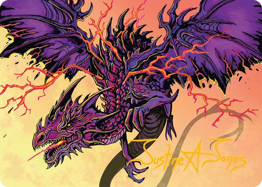 Stormshriek Feral Art Card (35/54) (Gold-Stamped Signature) [Tarkir: Dragonstorm Art Series] | Good Games Morley