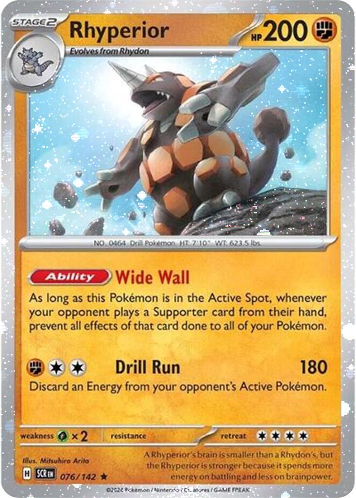 Rhyperior (076/142) (Cosmos Holo) [Scarlet & Violet: Stellar Crown] | Good Games Morley