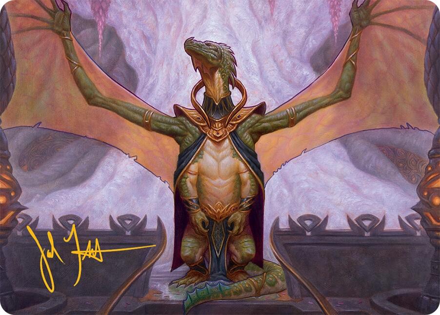 Kheru Goldkeeper Art Card (36/54) (Gold-Stamped Signature) [Tarkir: Dragonstorm Art Series] | Good Games Morley
