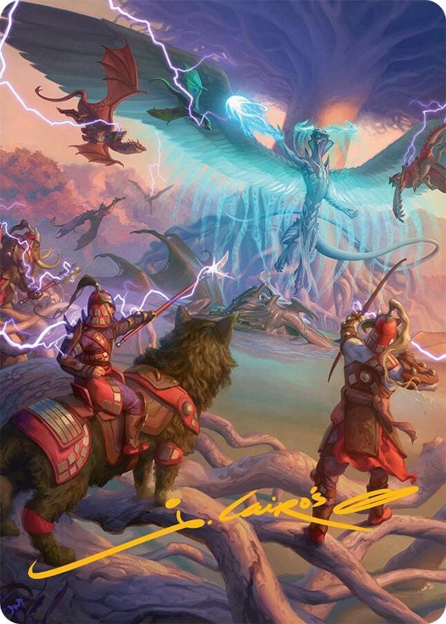All-Out Assault Art Card (50/54) (Gold-Stamped Signature) [Tarkir: Dragonstorm Art Series] | Good Games Morley