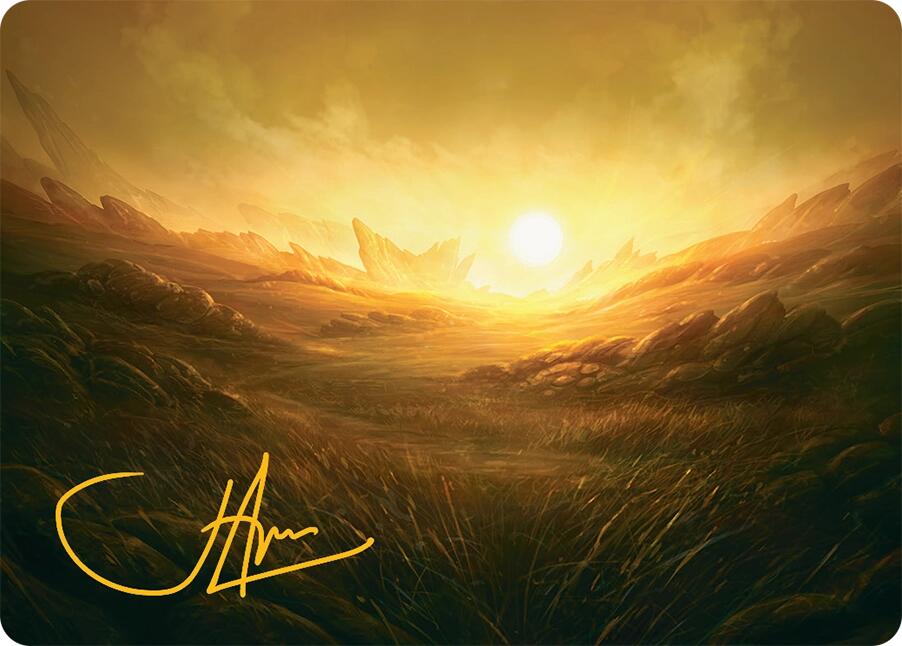 Plains Art Card (31/54) (Gold-Stamped Signature) [Tarkir: Dragonstorm Art Series] | Good Games Morley