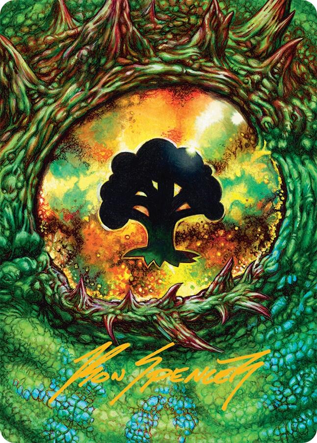 Forest Art Card (32/54) (Gold-Stamped Signature) [Tarkir: Dragonstorm Art Series] | Good Games Morley