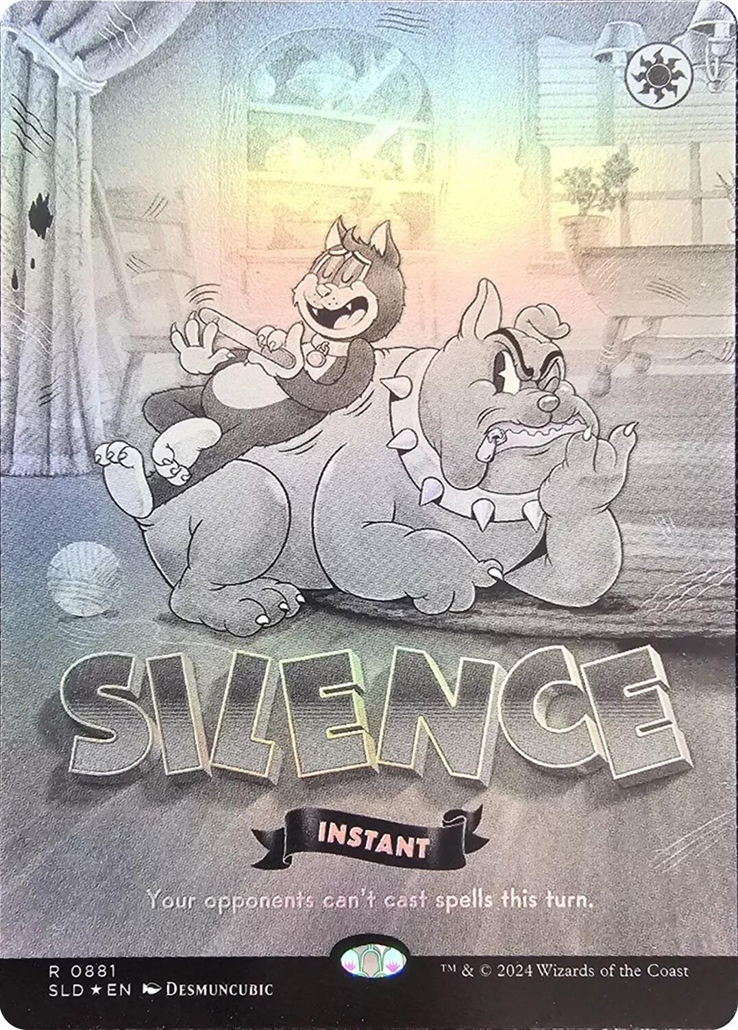 Silence (0881) (Black & White Foil) [Secret Lair Drop Series] | Good Games Morley