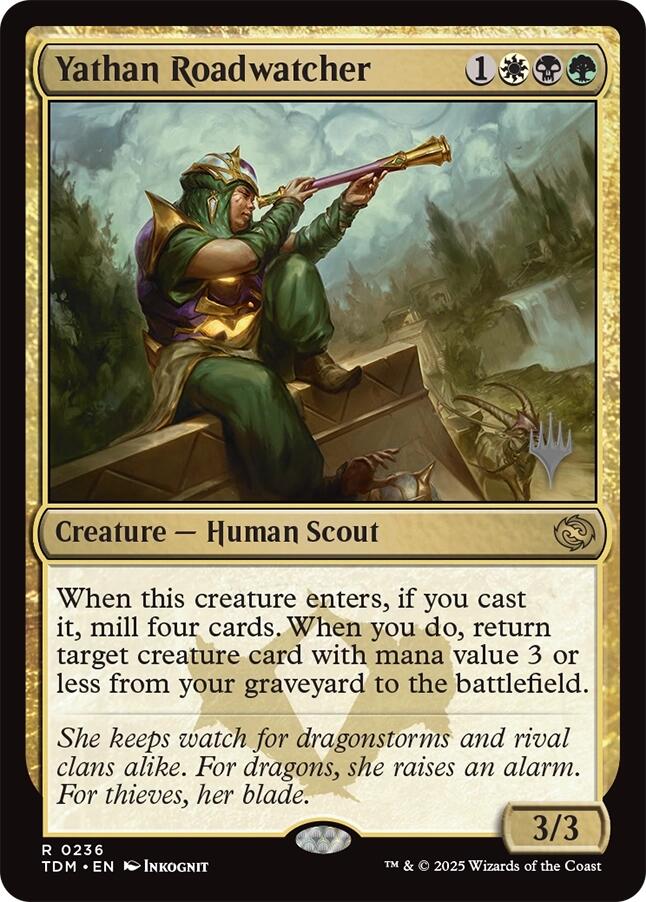 Yathan Roadwatcher [Tarkir: Dragonstorm Promos] | Good Games Morley
