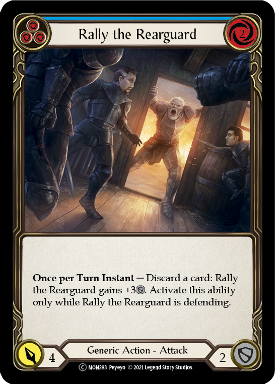 Rally the Rearguard (Blue) [U-MON283-RF] (Monarch Unlimited)  Unlimited Rainbow Foil | Good Games Morley
