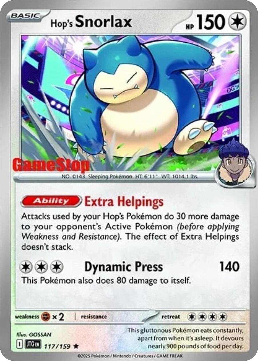 Hop's Snorlax (117/159) (GameStop) (Cosmos Holo) [Scarlet & Violet: Journey Together] | Good Games Morley