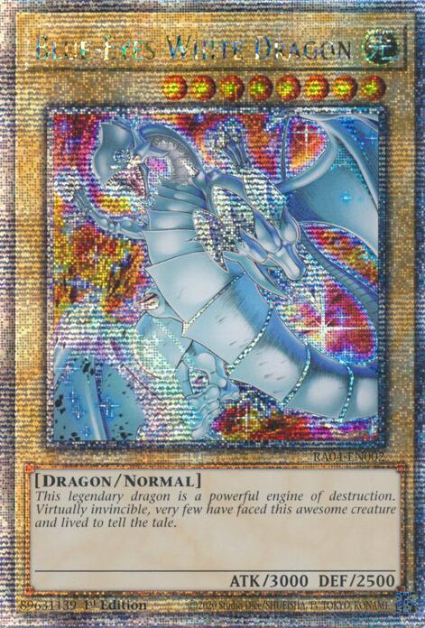Blue-Eyes White Dragon (New Art) [RA04-EN002] Quarter Century Secret Rare | Good Games Morley