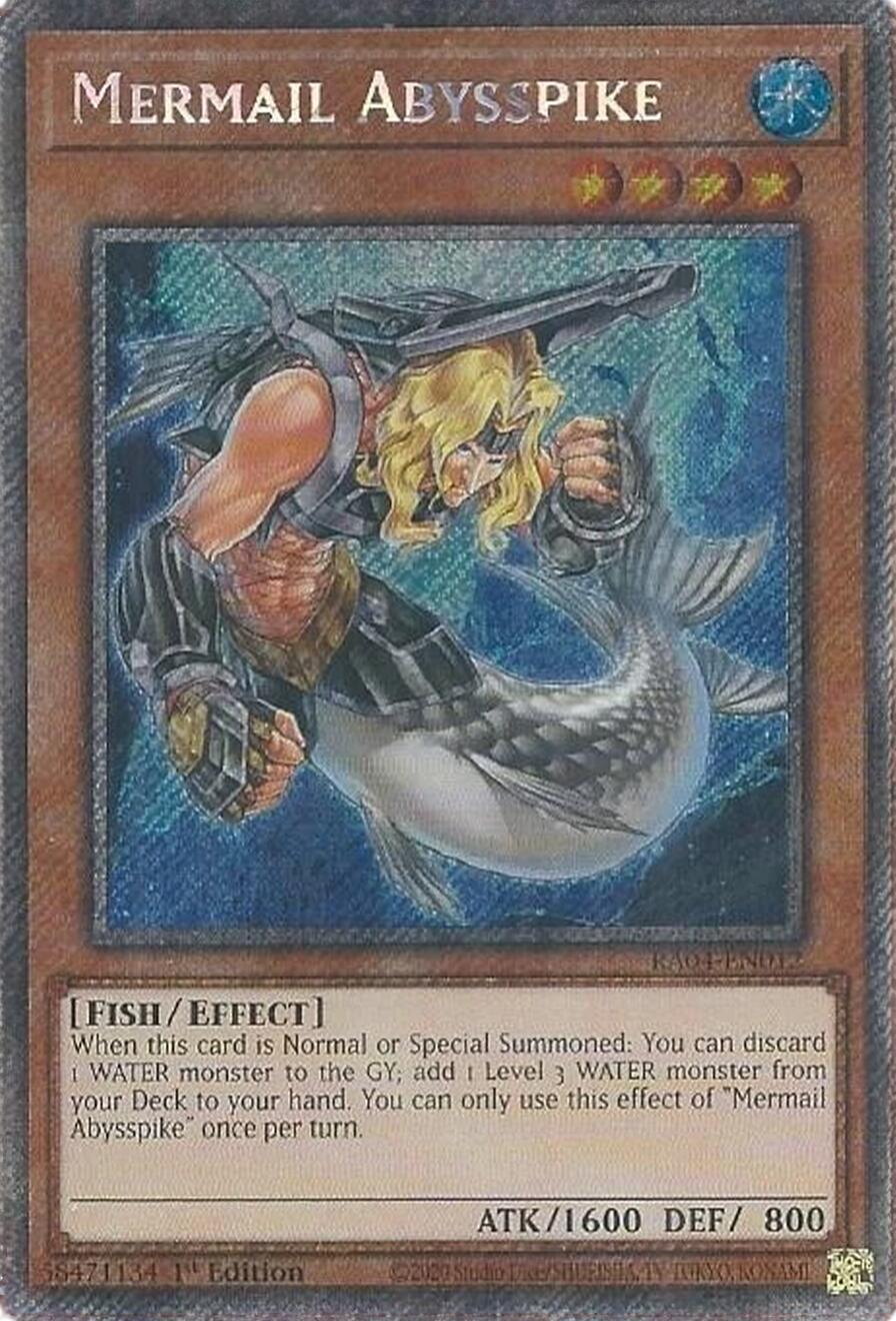 Mermail Abysspike [RA04-EN012] Platinum Secret Rare | Good Games Morley