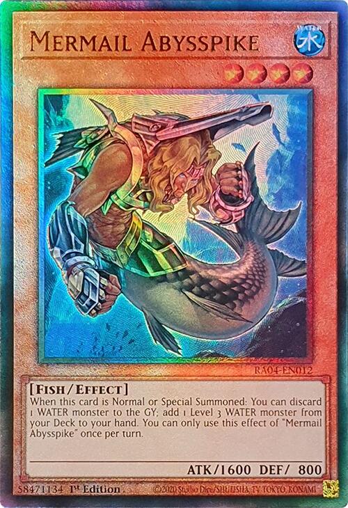 Mermail Abysspike [RA04-EN012] Prismatic Ultimate Rare | Good Games Morley