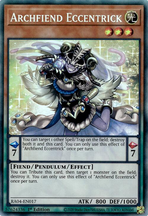Archfiend Eccentrick [RA04-EN017] Prismatic Collector's Rare | Good Games Morley