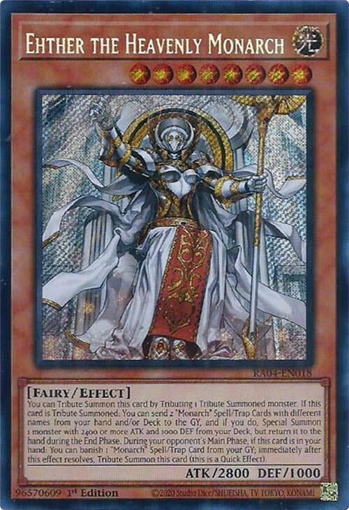 Ehther the Heavenly Monarch [RA04-EN018] Secret Rare | Good Games Morley