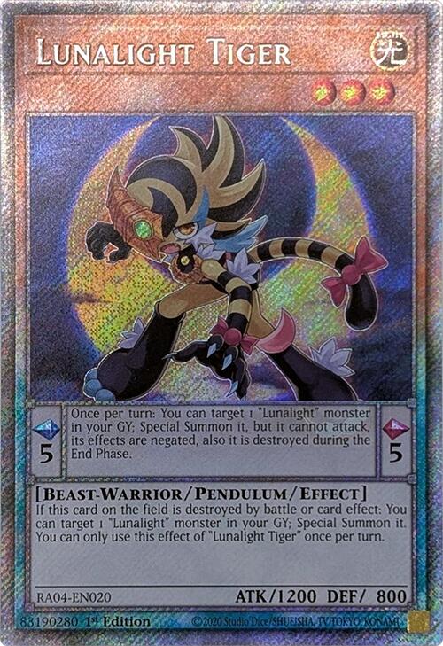 Lunalight Tiger [RA04-EN020] Platinum Secret Rare | Good Games Morley