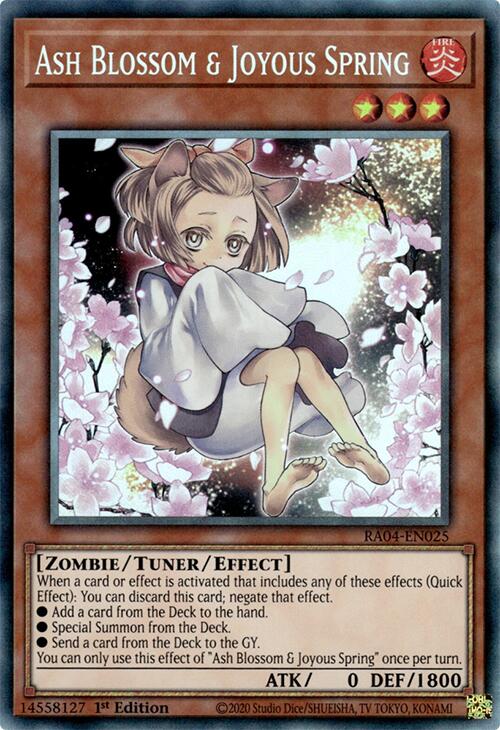 Ash Blossom & Joyous Spring (Alternate Art) [RA04-EN025] Prismatic Collector's Rare | Good Games Morley