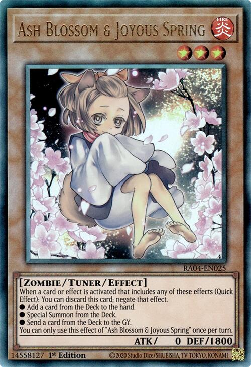 Ash Blossom & Joyous Spring (Alternate Art) [RA04-EN025] Prismatic Ultimate Rare | Good Games Morley