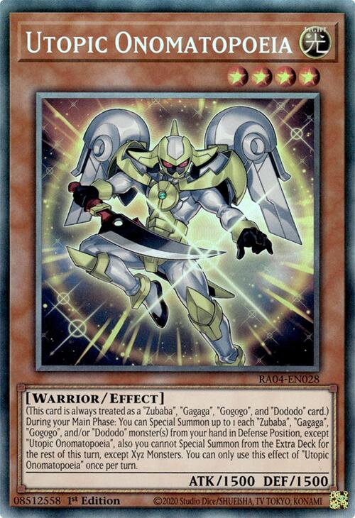 Utopic Onomatopoeia [RA04-EN028] Prismatic Collector's Rare | Good Games Morley