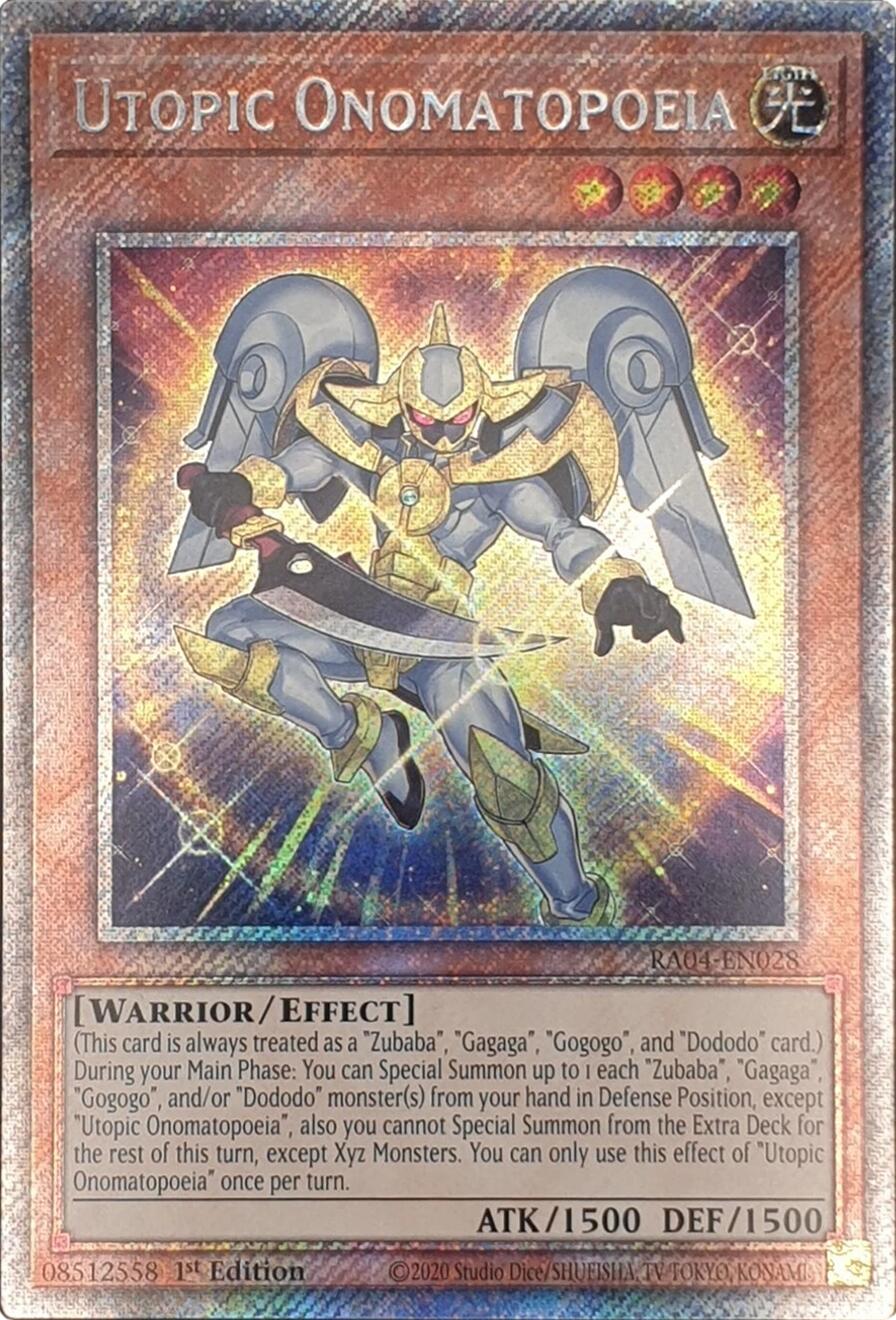 Utopic Onomatopoeia [RA04-EN028] Platinum Secret Rare | Good Games Morley