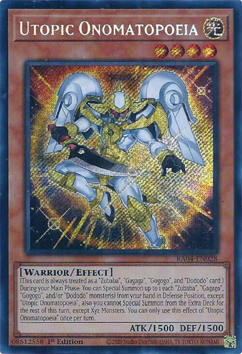 Utopic Onomatopoeia [RA04-EN028] Secret Rare | Good Games Morley