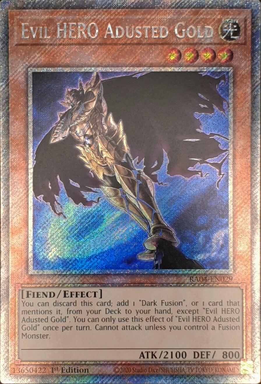 Evil HERO Adusted Gold [RA04-EN029] Platinum Secret Rare | Good Games Morley