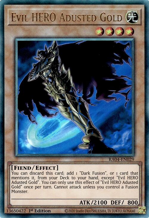 Evil HERO Adusted Gold [RA04-EN029] Prismatic Ultimate Rare | Good Games Morley