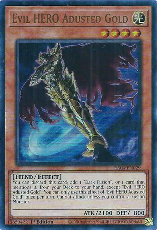Evil HERO Adusted Gold [RA04-EN029] Ultra Rare | Good Games Morley