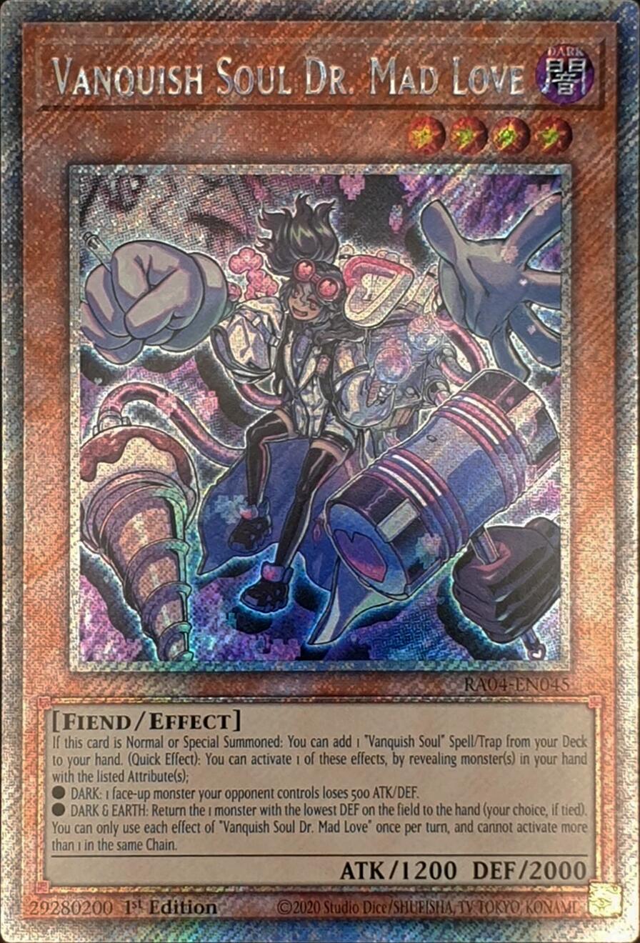 Vanquish Soul Dr. Mad Love [RA04-EN045] Platinum Secret Rare | Good Games Morley
