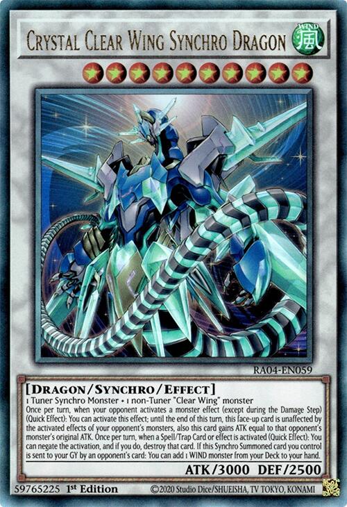 Crystal Clear Wing Synchro Dragon [RA04-EN059] Prismatic Ultimate Rare | Good Games Morley