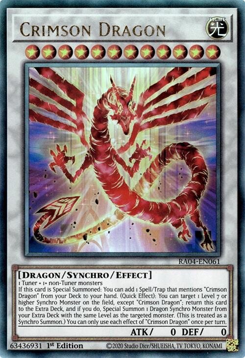 Crimson Dragon (card) [RA04-EN061] Prismatic Ultimate Rare | Good Games Morley