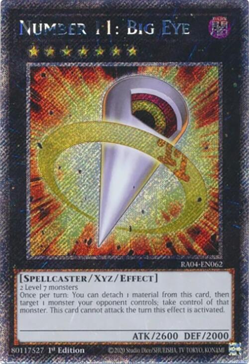 Number 11: Big Eye [RA04-EN062] Platinum Secret Rare | Good Games Morley