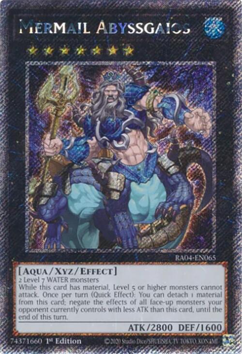 Mermail Abyssgaios [RA04-EN065] Platinum Secret Rare | Good Games Morley