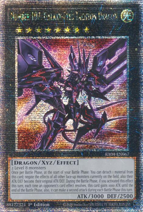 Number 107: Galaxy-Eyes Tachyon Dragon [RA04-EN067] Quarter Century Secret Rare | Good Games Morley