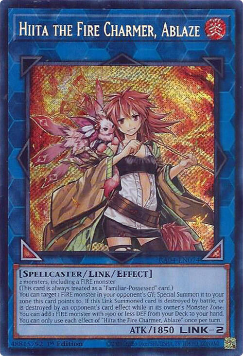 Hiita the Fire Charmer, Ablaze [RA04-EN074] Secret Rare | Good Games Morley
