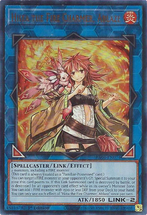 Hiita the Fire Charmer, Ablaze [RA04-EN074] Ultra Rare | Good Games Morley